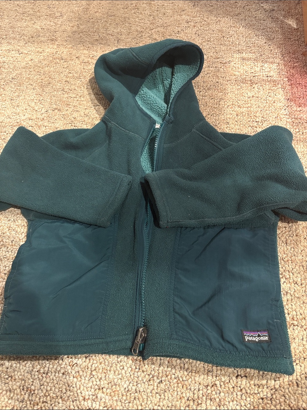 Patagonia Dark green reversible  Hooded Fleece Jacket
